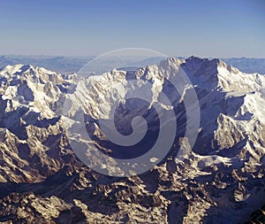 Aerial view of Kangchenjunga in the Himalaya photo