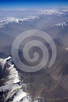 Aerial view of Karakoram mountains of Sinkiang, China photo