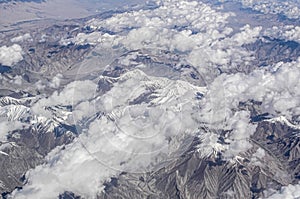 Aerial view of the Karakoram moutains