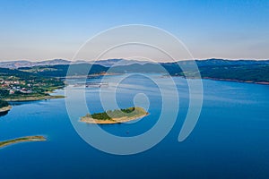 Aerial view of Kardzhali dam in Bulgaria