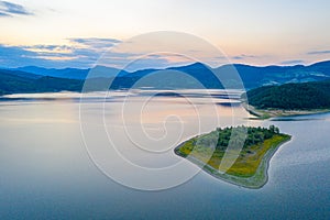 Aerial view of Kardzhali dam in Bulgaria