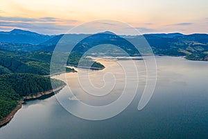 Aerial view of Kardzhali dam in Bulgaria