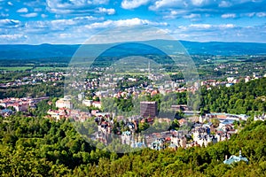 Aerial view of Karlovy Vary or Carlsbad. Czech Republic