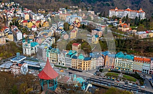 Aerial view of Karlovy Vary, Czech Republic