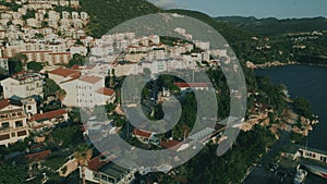 Aerial view Kas, a beautiful small tourist town on the Mediterranean coast in Turkey