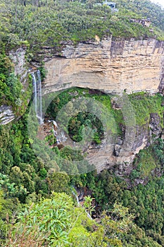 Aerial view at the Katoomba falls in Blue Mountains National Park near Sydney, Australia