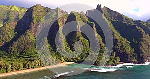 Aerial View of Kauai Beach in Hawaii