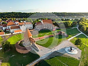 Aerial view of Kaunas castle, situated in Kaunas, Lithuania photo