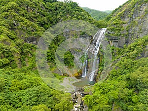Aerial  view of Kayoufeng Waterfall in Pingtung, Taiwan photo
