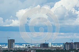 Aerial view of Kazan city. Urban landscape.