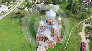 Aerial view of Kazan womens monastery on Gorushka. City of Danilov. Russia