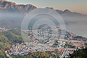 Aerial view of Kemer city, Mediterranean resort, Antalya province, Turkey