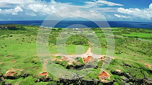 Aerial view of Kenting National Park and Longpan Park , Taiwan