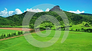 Aerial view of Kenting National Park Mountain and Farm , Taiwan.