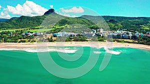 Aerial view of Kenting National Park Mountain and Farm , Taiwan.