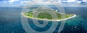 Aerial view  of  kenting national park and  southernmost Point of Taiwan