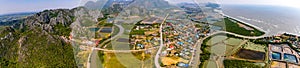 Aerial view of Khao Daeng View Point, the red mountain, in Sam Roi Yot National Park, in Prachuap Khiri Khan, Thailand