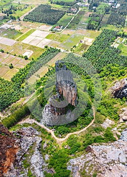 Aerial view of Khao Khuha mountain in Songkhla, Thailand