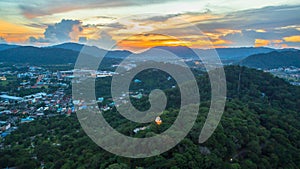 aerial view at Khao Rang viewpoint landmark of Phuket town.