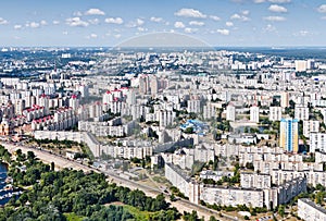 Aerial view of the Kiev Kyiv city, Ukraine