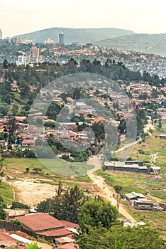 Aerial view of Kigali from a distance photo