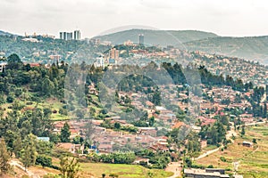 Aerial view of Kigali from a distance photo