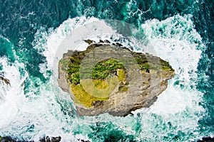 Aerial view of Kilkee Cliffs, situated at the Loop Head Peninsula, part of a dramatic stretch of Irish west coastline, county