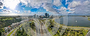 Aerial view of King's Park in Perth, Western Australia.