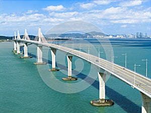 Aerial view of Kinmen Bridge in Taiwan