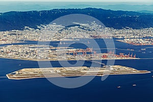 Aerial view of Kobe Airport in Kobe