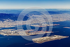 Aerial view of Kobe Airport in Kobe