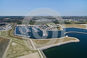 Aerial view of Koege marina, Denmark