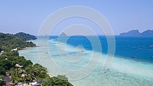 Aerial view of Koh Kradan, Trang Thailand.The untouched natural beauty of the beach