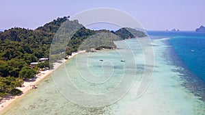 Aerial view of Koh Kradan, Trang Thailand.The untouched natural beauty of the beach photo