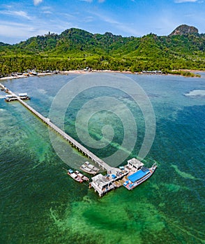 Aerial view of koh Mook or koh Muk island, in Trang, Thailand