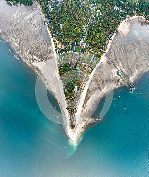 Aerial view of koh Mook or koh Muk island, in Trang, Thailand