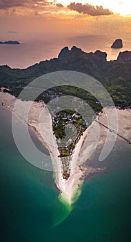 Aerial view of koh Mook or koh Muk island, in Trang, Thailand