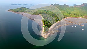 Aerial view of koh Mook or koh Muk island, in Trang, Thailand