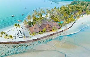 Aerial view of Koh Mook Sivalai Beach Resort Thailand. Great place to relax.