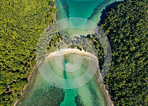 Aerial view of Koh Ngam, in Koh Chang, Trat, thailand