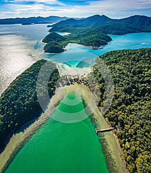 Aerial view of Koh Ngam, in Koh Chang, Trat, thailand