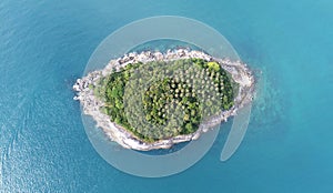 Aerial view of Koh Pu Carb Island near Kata beach in Phuket