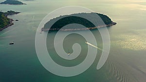 Aerial view of Koh Pu (Carb Island) near Kata beach in Phuket, Thailand