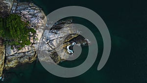 Aerial view of Koh Pu (Carb Island) near Kata beach in Phuket, Thailand