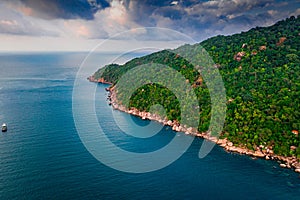 Aerial view of Koh tao island,Surat thani,Thailand