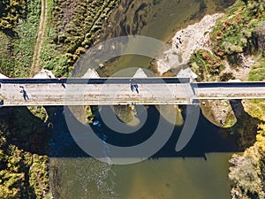 Aerial view of Kolyu Ficheto Bridge in Byala, Bulgaria