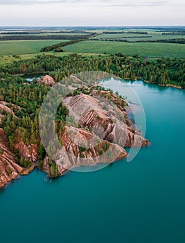 Aerial view of Konduki, Romancevskie gory in Tula Oblast, Russia