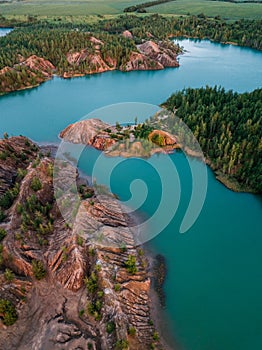 Aerial view of Konduki, Romancevskie gory in Tula Oblast, Russia