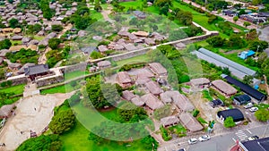 Aerial view of korean traditional folk village in Suncheon city