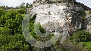 Aerial view of Kovan Kaya - Ancient Thracian sanctuary at Rhodope Mountains, Bulgaria